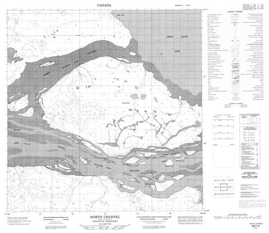 North Channel Topographic Paper Map 085F02 at 1:50,000 scale