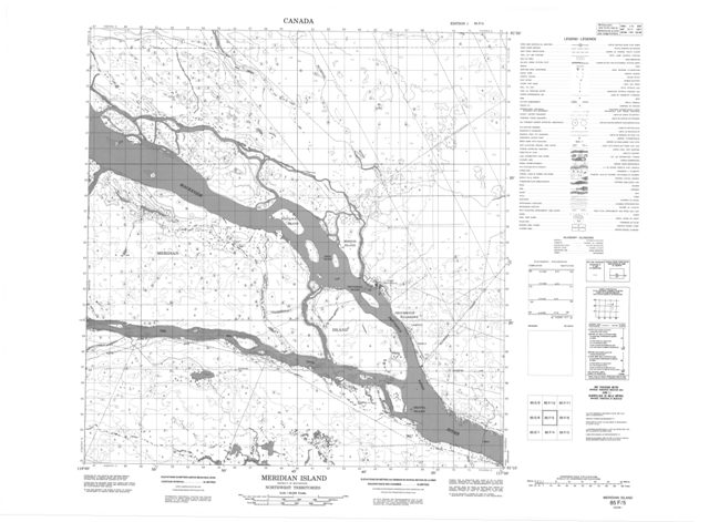 Meridian Island Topographic Paper Map 085F05 at 1:50,000 scale
