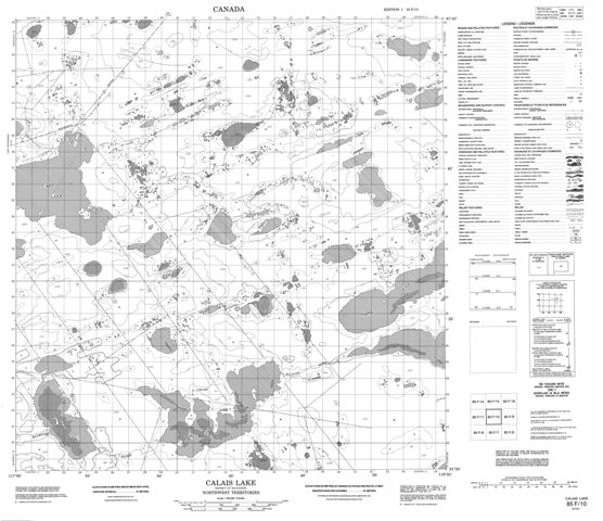 Calais Lake Topographic Paper Map 085F10 at 1:50,000 scale