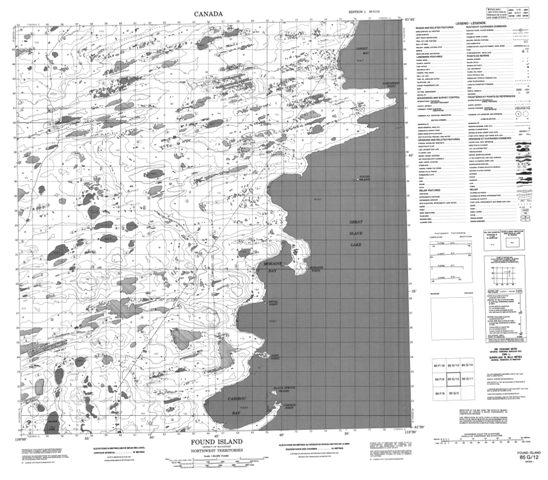 Found Island Topographic Paper Map 085G12 at 1:50,000 scale