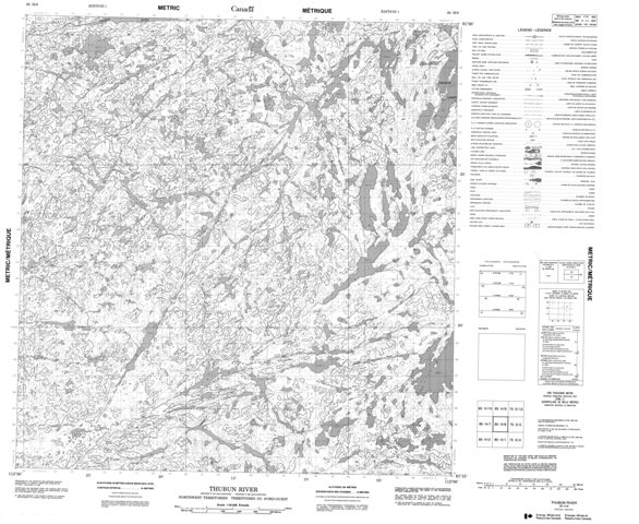 Thubun River Topographic Paper Map 085H08 at 1:50,000 scale