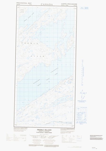 Preble Island Topographic Paper Map 085H09W at 1:50,000 scale