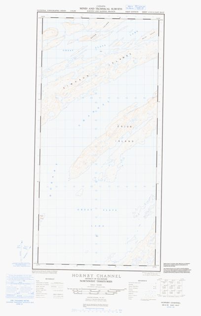 Hornby Channel Topographic Paper Map 085H16E at 1:50,000 scale