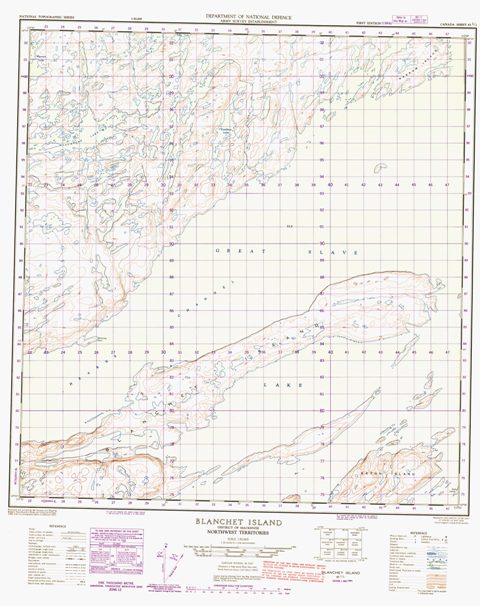 Blanchet Island Topographic Paper Map 085I01 at 1:50,000 scale