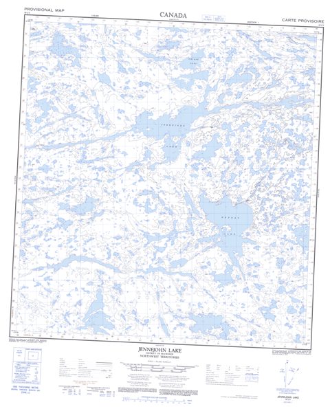 Jennejohn Lake Topographic Paper Map 085I05 at 1:50,000 scale