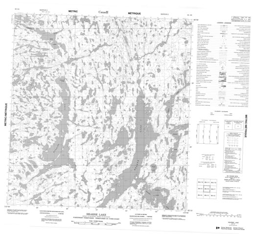 Hearne Lake Topographic Paper Map 085I06 at 1:50,000 scale
