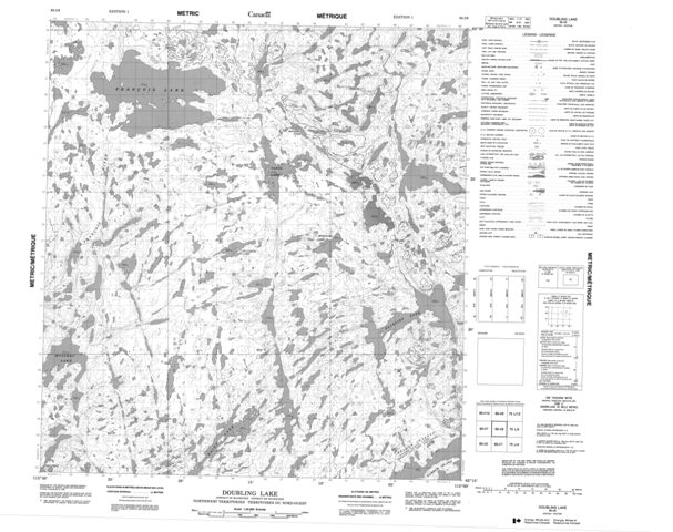 Doubling Lake Topographic Paper Map 085I08 at 1:50,000 scale