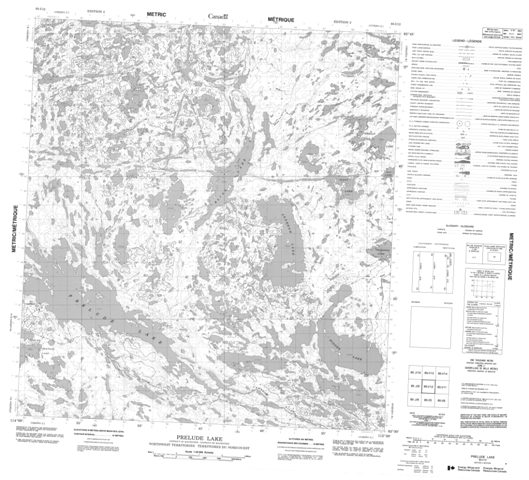 Prelude Lake Topographic Paper Map 085I12 at 1:50,000 scale