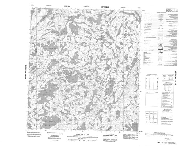 Morose Lake Topographic Paper Map 085I15 at 1:50,000 scale