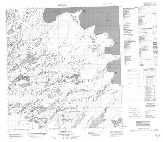 Mciver Bay Topographic Paper Map 085J03 at 1:50,000 scale