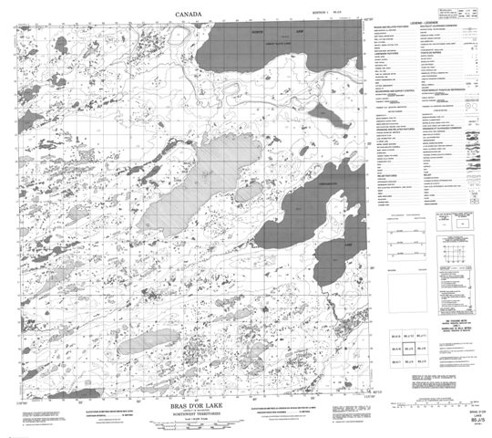 Bras D'Or Lake Topographic Paper Map 085J05 at 1:50,000 scale