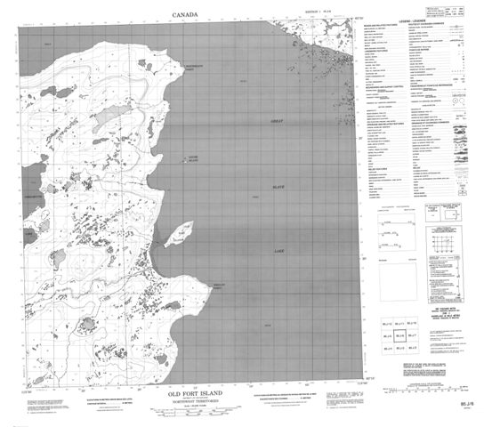 Old Fort Island Topographic Paper Map 085J06 at 1:50,000 scale