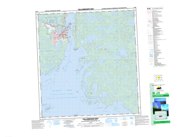 Yellowknife Bay Topographic Paper Map 085J08 at 1:50,000 scale