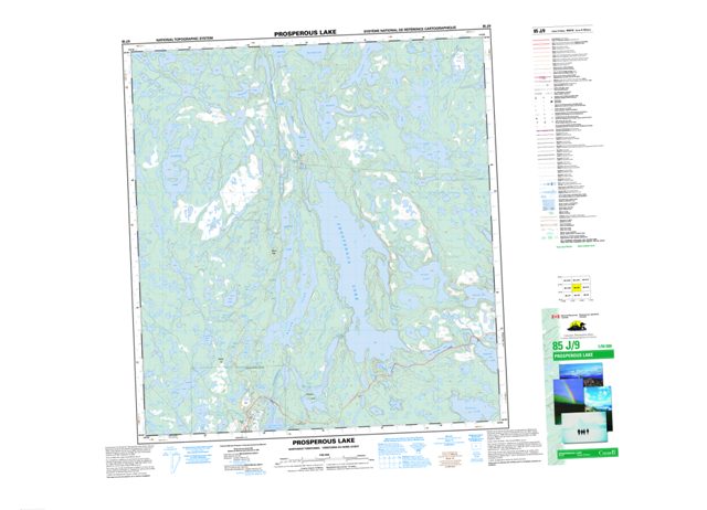 Prosperous Lake Topographic Paper Map 085J09 at 1:50,000 scale