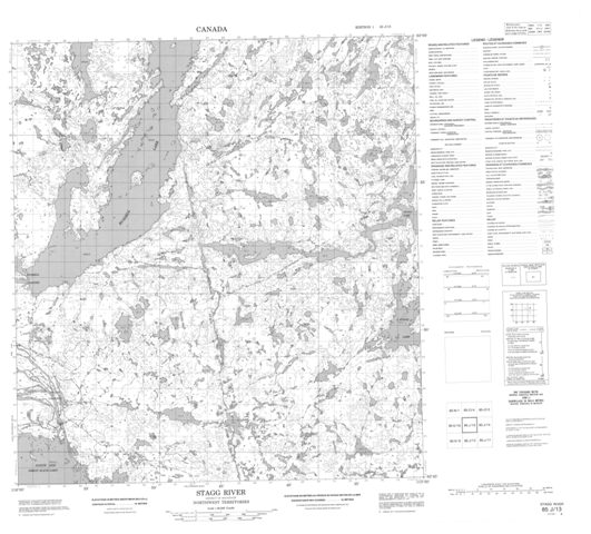Stagg River Topographic Paper Map 085J13 at 1:50,000 scale