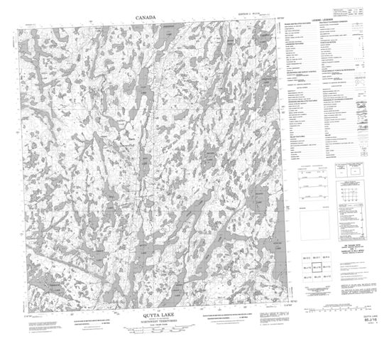Quyta Lake Topographic Paper Map 085J16 at 1:50,000 scale