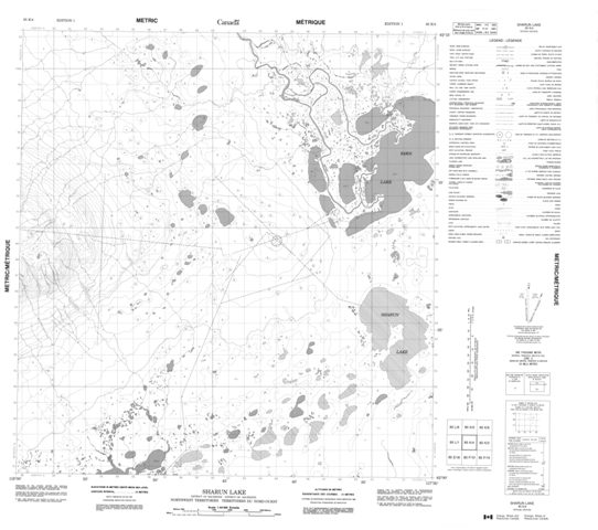 Sharun Lake Topographic Paper Map 085K04 at 1:50,000 scale
