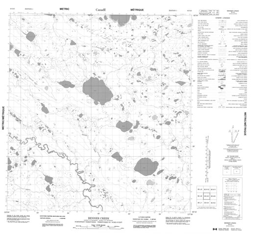 Benner Creek Topographic Paper Map 085K05 at 1:50,000 scale