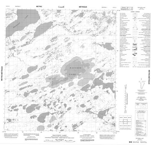 Raccoon Lake Topographic Paper Map 085K13 at 1:50,000 scale