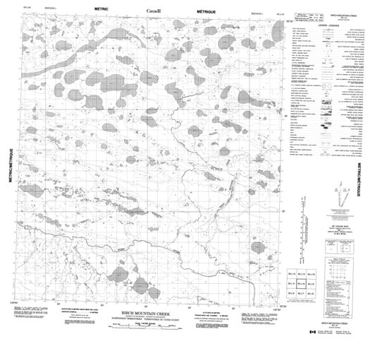 Birch Mountain Creek Topographic Paper Map 085L10 at 1:50,000 scale