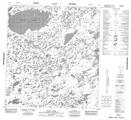 Clive Lake Topographic Paper Map 085M02 at 1:50,000 scale