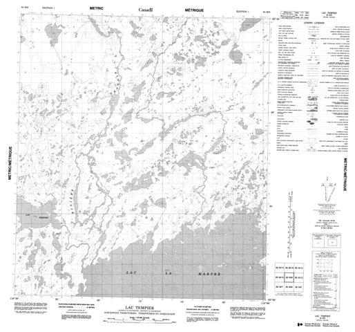 Lac Tempier Topographic Paper Map 085M09 at 1:50,000 scale