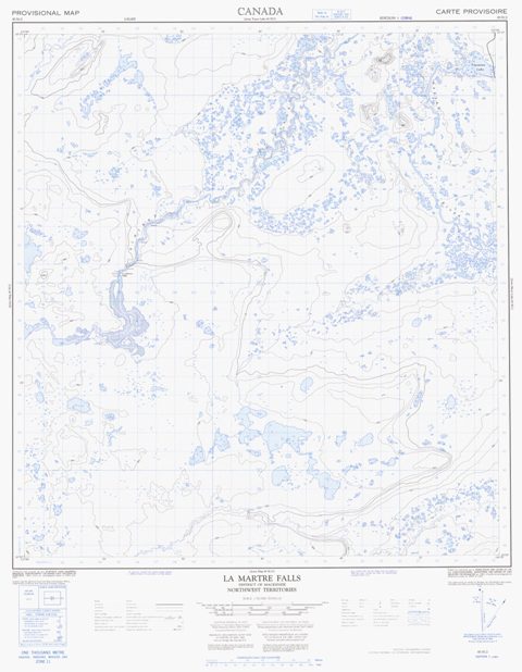 La Martre Falls Topographic Paper Map 085N02 at 1:50,000 scale