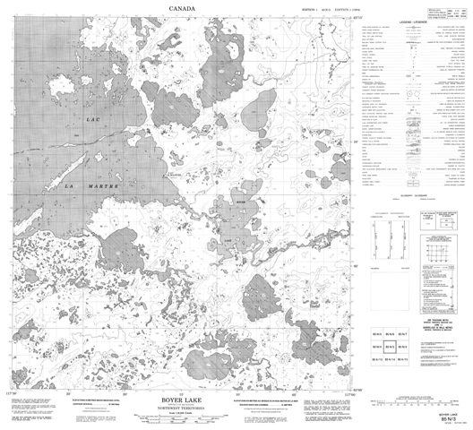 Boyer Lake Topographic Paper Map 085N03 at 1:50,000 scale