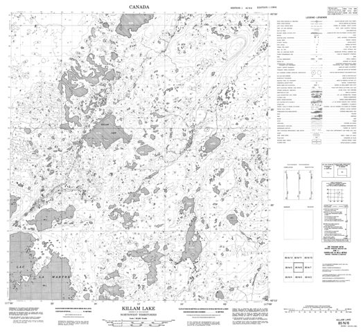 Killam Lake Topographic Paper Map 085N06 at 1:50,000 scale