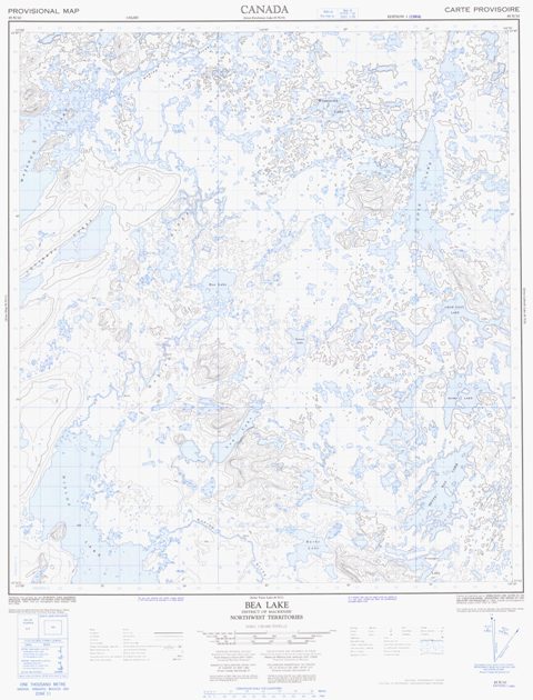 Bea Lake Topographic Paper Map 085N10 at 1:50,000 scale