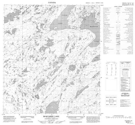 Mcquarrie Lake Topographic Paper Map 085N11 at 1:50,000 scale