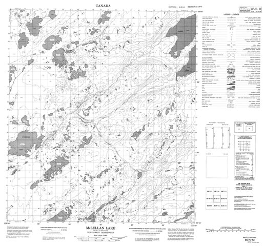 Mclellan Lake Topographic Paper Map 085N13 at 1:50,000 scale