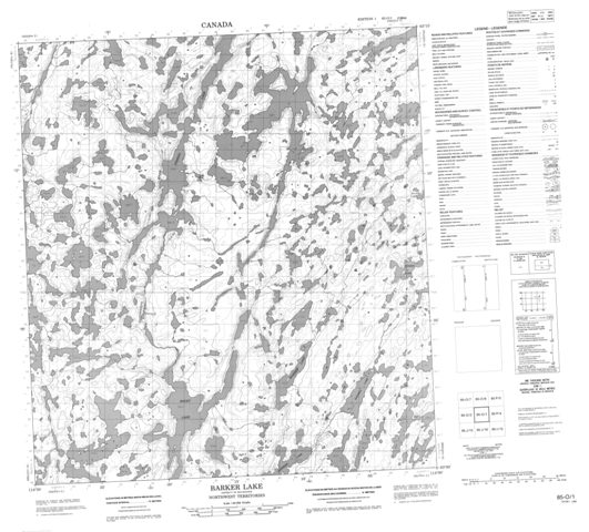 Barker Lake Topographic Paper Map 085O01 at 1:50,000 scale