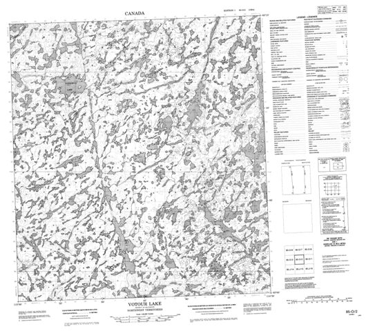 Votour Lake Topographic Paper Map 085O02 at 1:50,000 scale