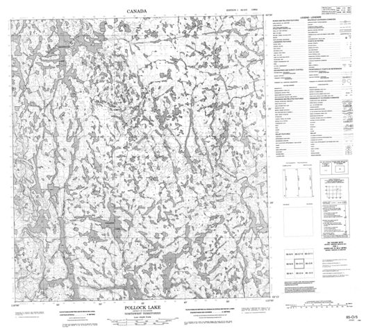 Pollock Lake Topographic Paper Map 085O05 at 1:50,000 scale