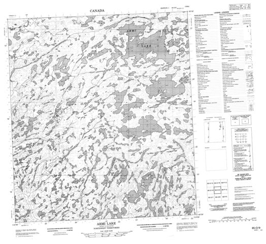 Armi Lake Topographic Paper Map 085O09 at 1:50,000 scale