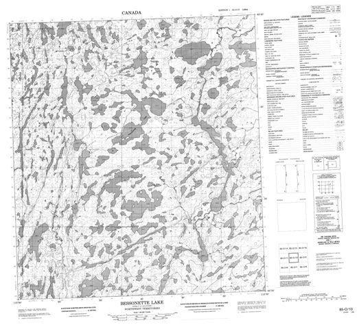 Bessonette Lake Topographic Paper Map 085O10 at 1:50,000 scale