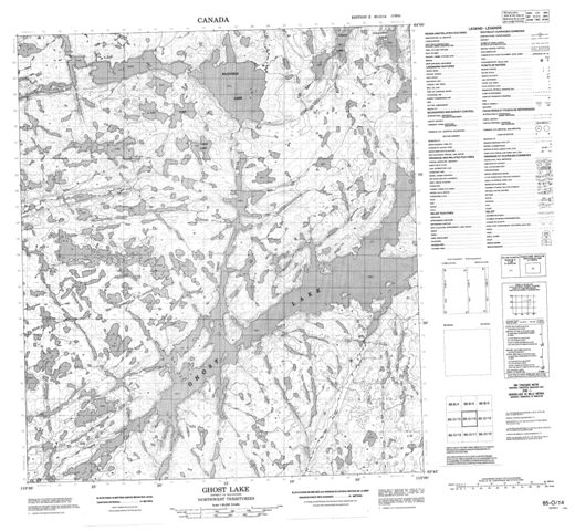 Ghost Lake Topographic Paper Map 085O14 at 1:50,000 scale