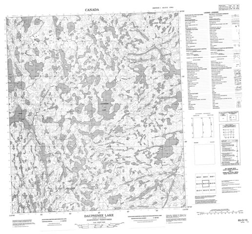 Dauphinee Lake Topographic Paper Map 085O15 at 1:50,000 scale