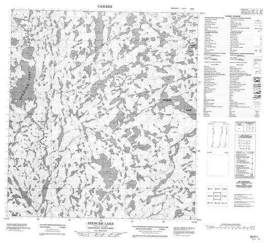 Spencer Lake Topographic Paper Map 085P01 at 1:50,000 scale
