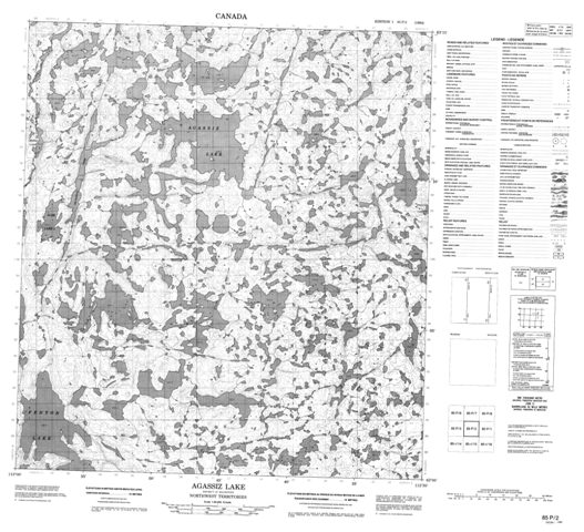 Agassiz Lake Topographic Paper Map 085P02 at 1:50,000 scale