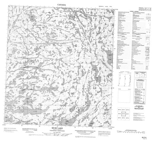 Muir Lake Topographic Paper Map 085P06 at 1:50,000 scale