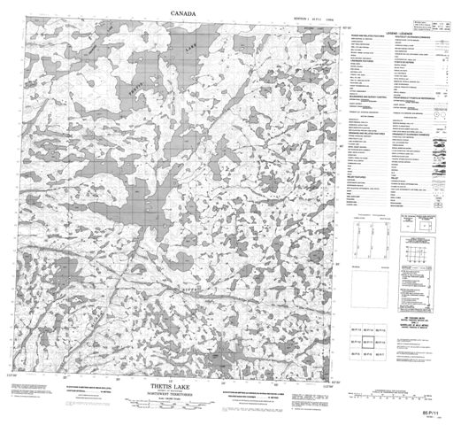 Thetis Lake Topographic Paper Map 085P11 at 1:50,000 scale