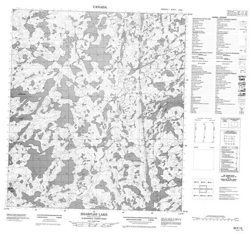 Sharples Lake Topographic Paper Map 085P15 at 1:50,000 scale