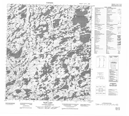 Rupp Lake Topographic Paper Map 085P16 at 1:50,000 scale