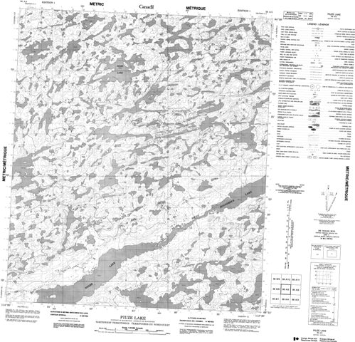 Piuze Lake Topographic Paper Map 086A05 at 1:50,000 scale