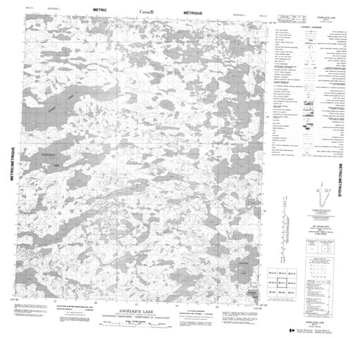 Angelique Lake Topographic Paper Map 086A11 at 1:50,000 scale