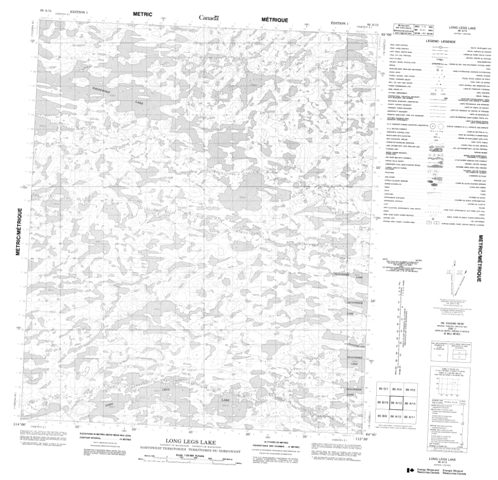 Long Legs Lake Topographic Paper Map 086A13 at 1:50,000 scale