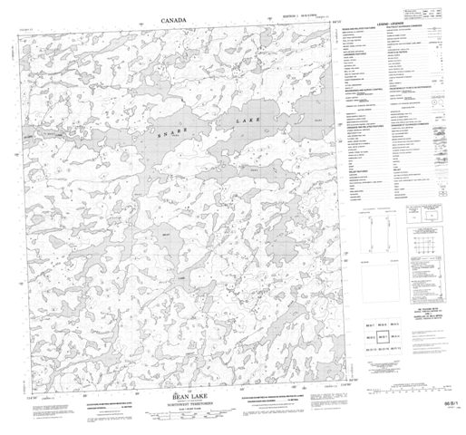 Bean Lake Topographic Paper Map 086B01 at 1:50,000 scale