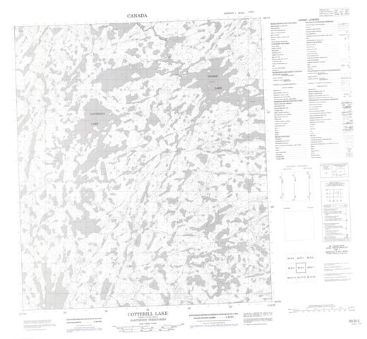 Cotterill Lake Topographic Paper Map 086B02 at 1:50,000 scale